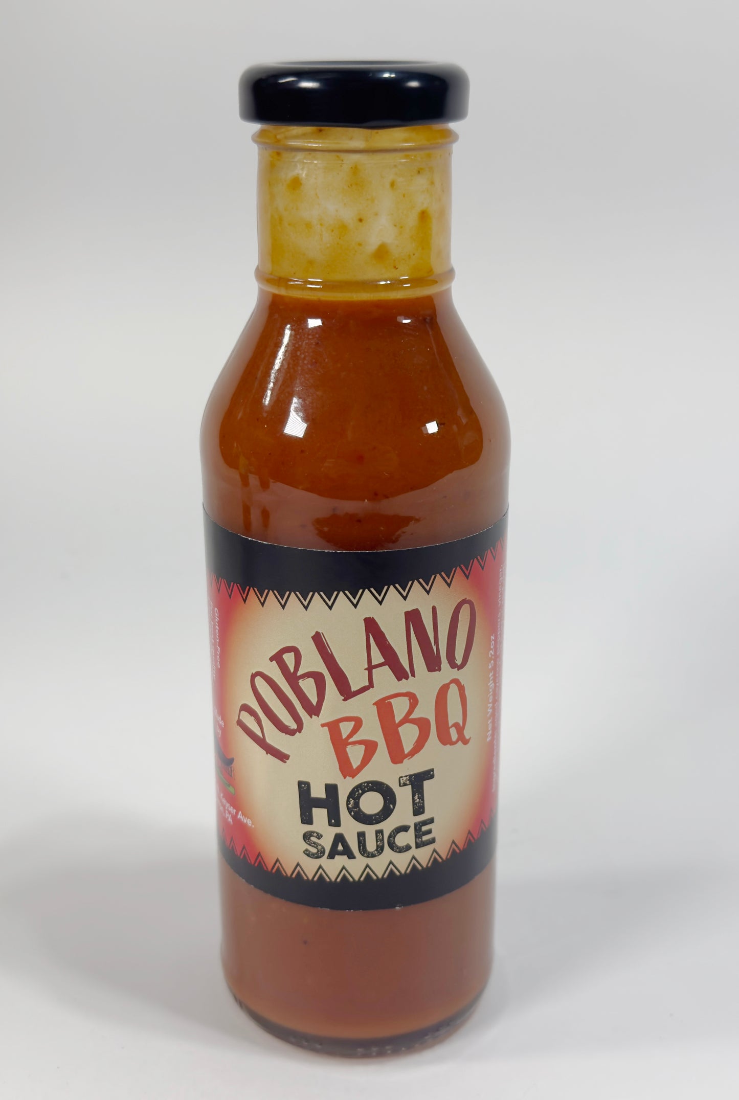 Poblano BBQ Hot Sauce bottle by Purple Pepper Farms - smoky spicy small-batch BBQ sauce